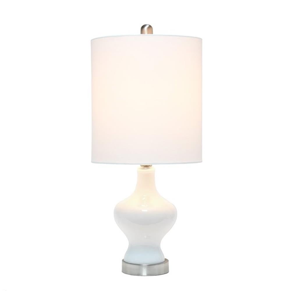 Lalia Home Contemporary Paseo Table Lamp With White Fabric Shade - White
