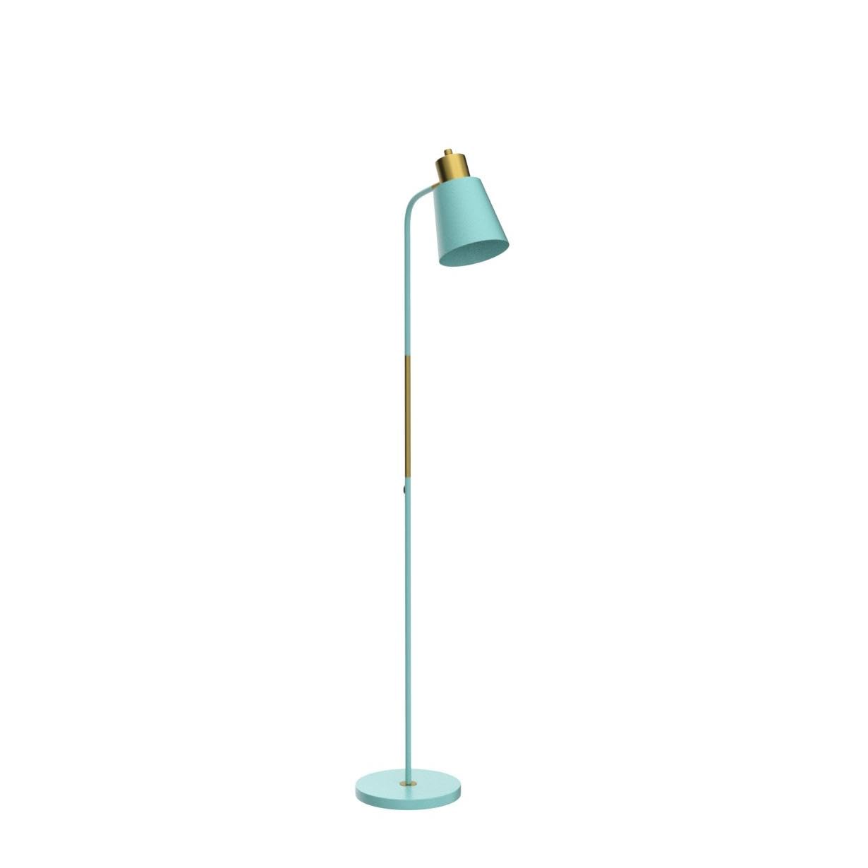 LALISU Industrial Floor Lamp - Adjustable Metal Heads, Green, Rustic Farmhouse Design for Living Room, Bedroom, Office Indoor Task Lighting