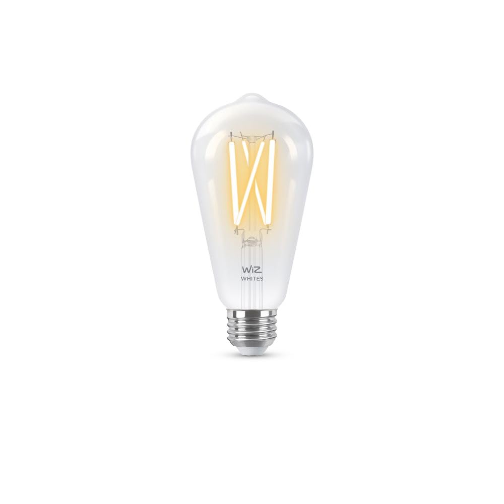 WiZ Connected ST19 Tunable White Filament Lamp, 2700K-5000K, Smart Control, 6 Bulbs, White, Model R603936-6