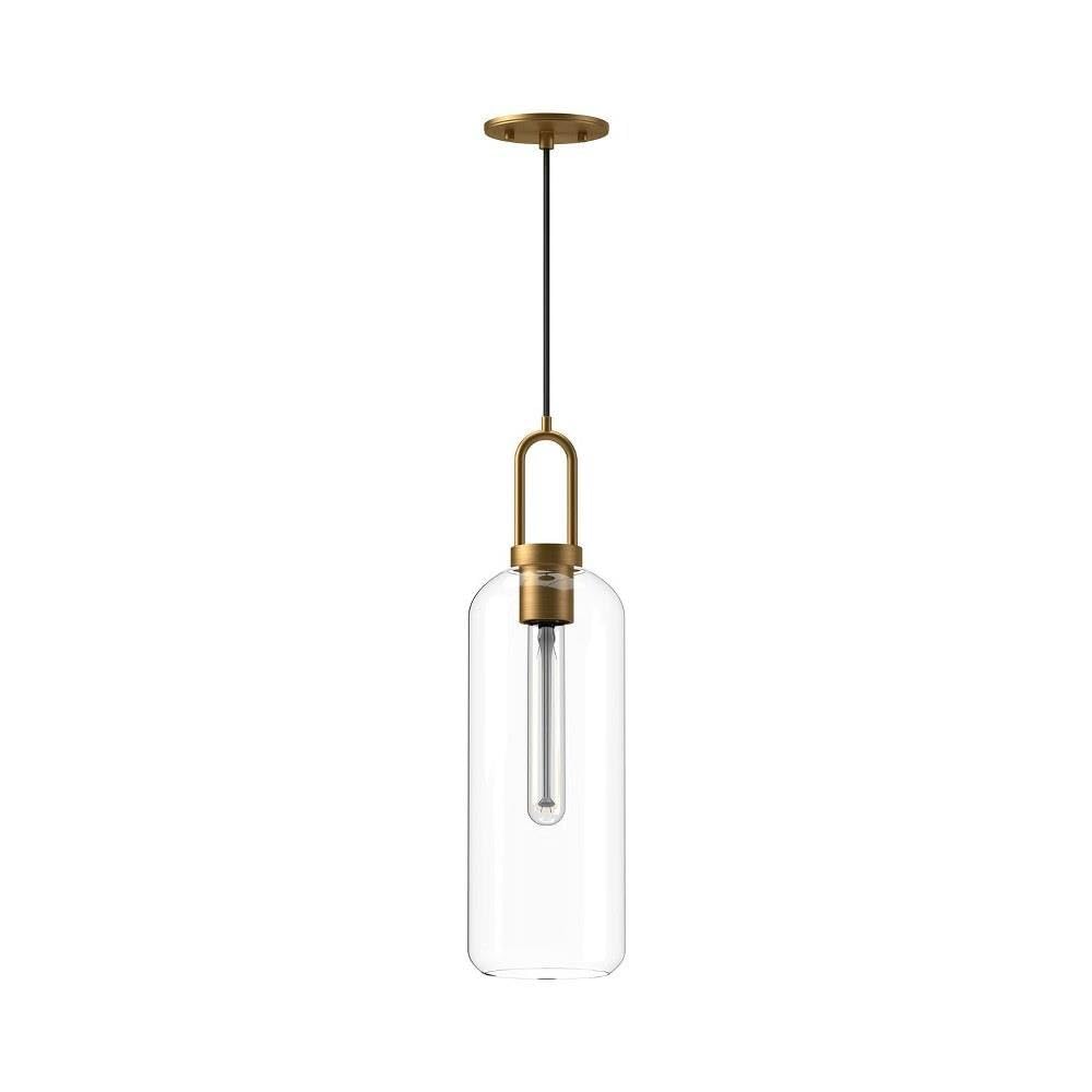 Alora Mood Soji 6 Pendant | Aged Gold Finish | Clear Glass Shade | Japandi Style Ceiling Light | Made of Steel and Glass | 6 D x