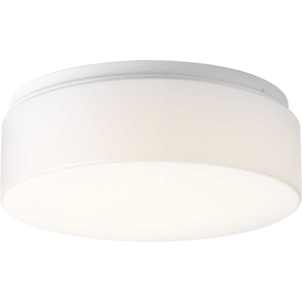 Progress Lighting One-Light 11" LED Drum Flush Mount - White Alloy Steel, Model P730005-030-30