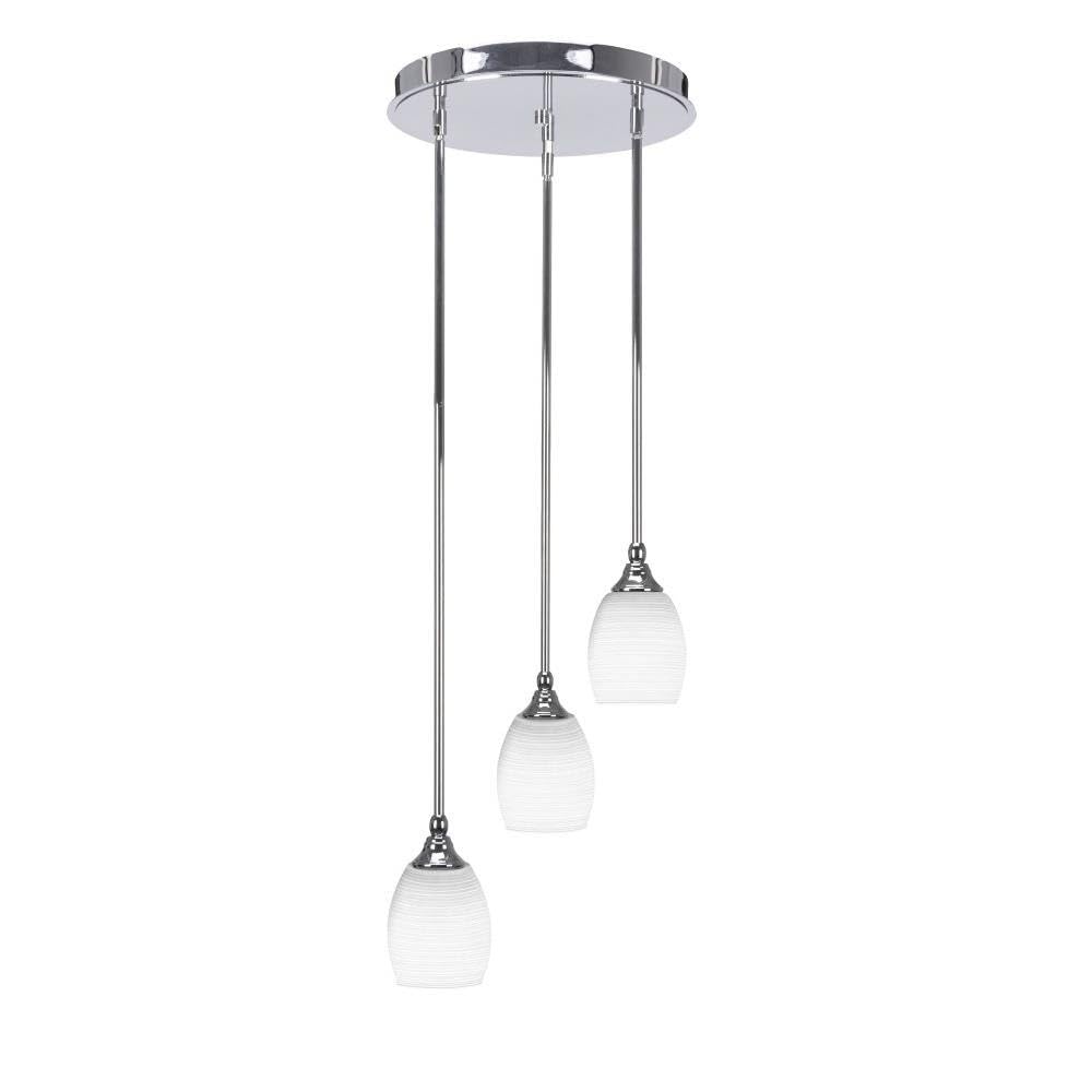 Empire 3 Light Cluster Pendalier in Chrome (2143-CH-4021)