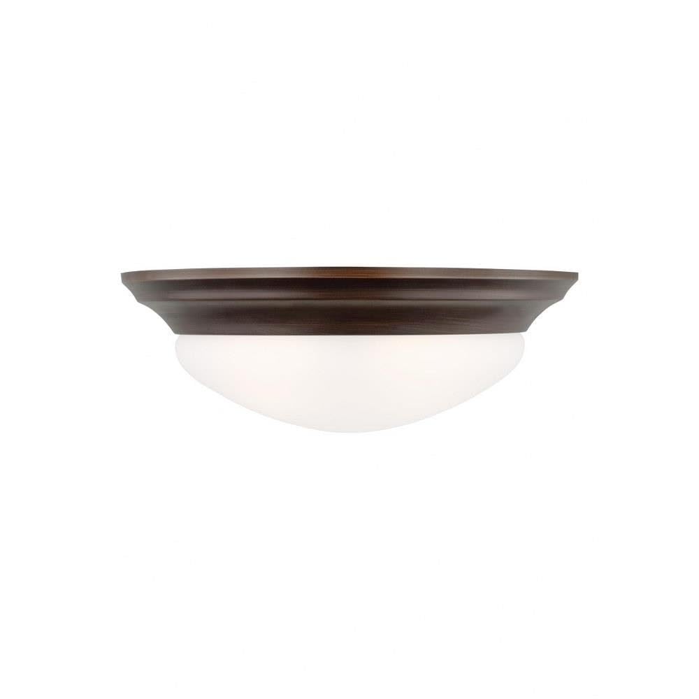 Generation Lighting 75435-710 Nash Two - Light Ceiling Flush Mount Ceiling Fixture, Bronze, 60 Total Watts, 4.5 Inch Height, 14 
