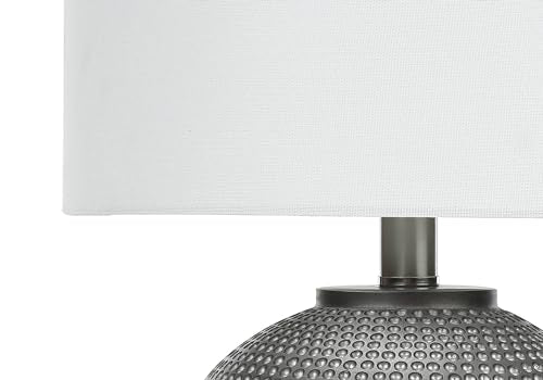 Monarch Specialties 9653 Lightingtable Lamp, Grey Resin, Ivory/Cream Shade, Modern Lighting-19 H Table, 12&quot; L X 12&quot; W X 18.5&quot; H