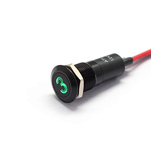 Alpinetech LED Metal Signal Indicator Pilot Dash Light 12mm 1/2in 12V - Color 3 (Pack of 3)