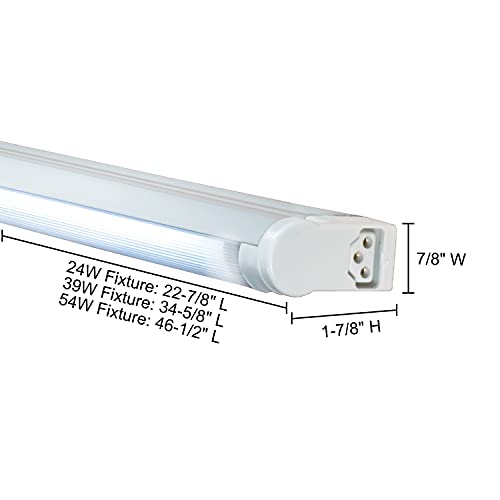 Jesco Lighting Sg5Aho-24/41-W Sleek Plus Adjustable Grounded 24-Watt High Output T5 Light Fixture, 4100K Color, White Finish