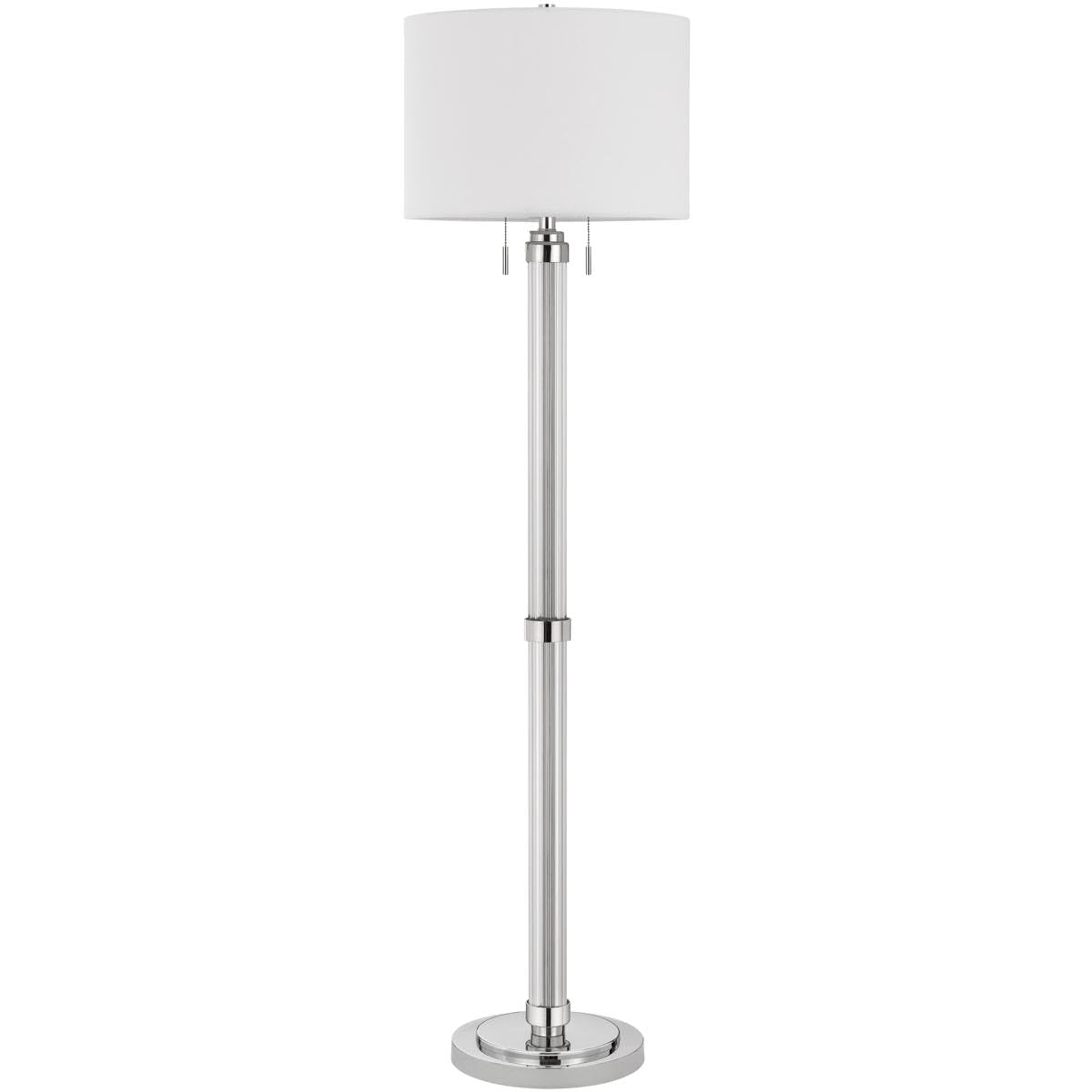 Cal Lighting BO-2829FL Transitional Two Light Floor Lamp from Montilla Collection in Pewter, Nickel, Silver Finish, 16.00 inches