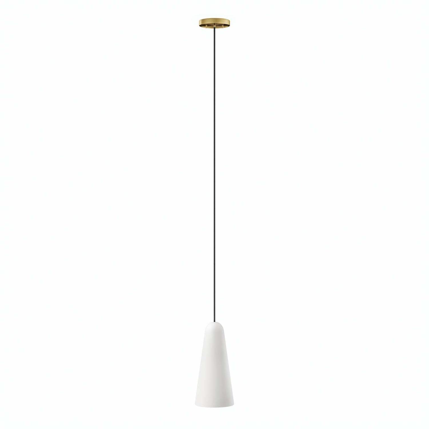 Beacon 1-Light Pendant Light in Opal Satin Brass