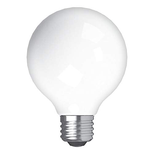 Ge Dimmable Led G25 Light Bulb, 40W Replacement, Frosted White, 350 Lumen, Glass, 1 Count, Energy-Star Rated, Model 25048