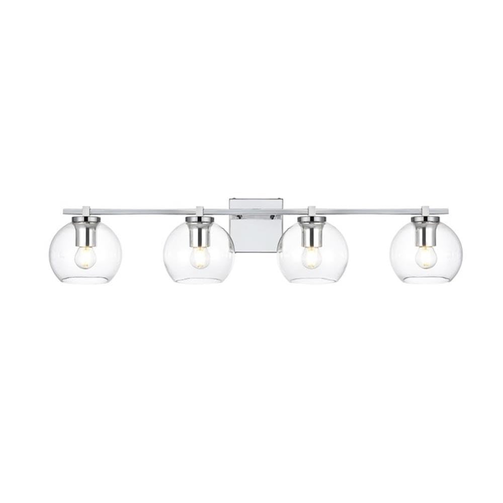 Living District Juelz 4-Light Iron & Glass Bath Sconce in Chrome/Clear