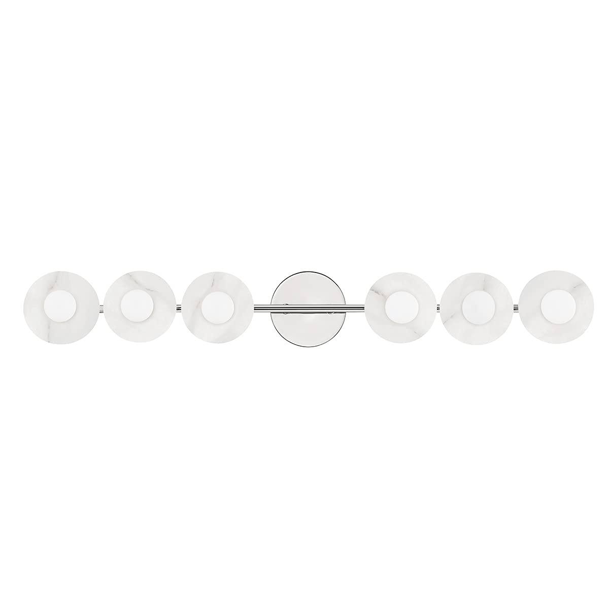 Hudson Valley Lighting Elmont 6-Light Bath Bracket - Polished Nickel Finish - Alabaster Shade
