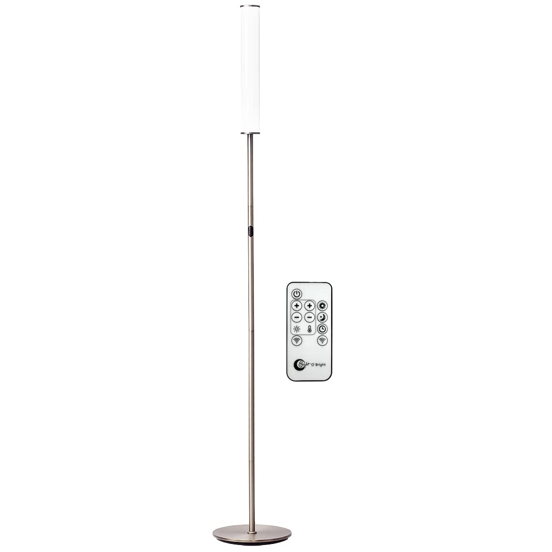 Obright Led Cylinder Floor Lamp With Remote Control, Full Range Dimming, Adjustable Color Temperature 3000K-6000K, Minimalist St