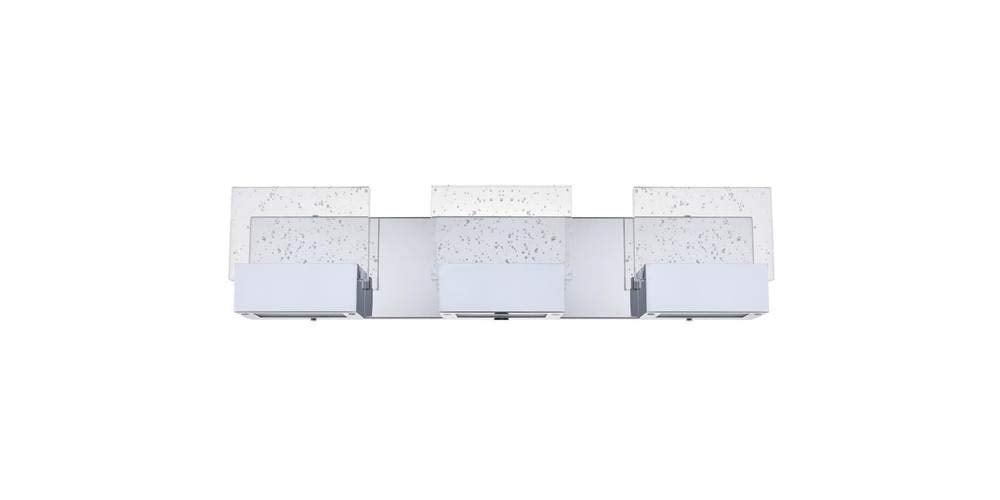 Elegant Lighting Chrome Led Wall Sconce, 3-Light Indoor Modern Decorative Fixture, 22"