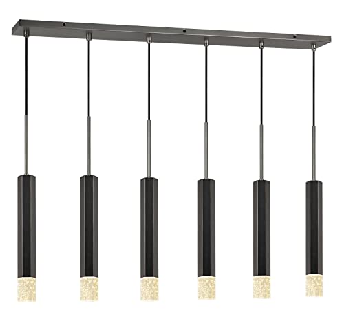 Cal Lighting Fx-3723-6P-Gm Transitional Led Pendant From Led Pendant Collection In Pewter, Nickel, Silver Finish, 4.75 Inches