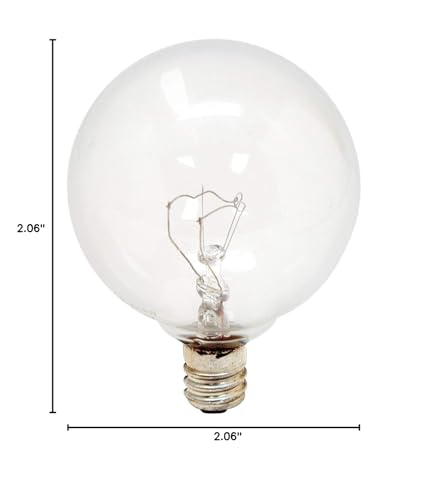Ge Lighting 17722 Decorative G16 1/2 Candelabra Base Globe Light Bulb, 2 Count (Pack Of 1), Clear