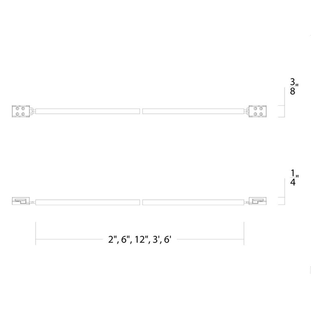 Wac Lighting T24-Bs-Ic-002-Bk, Basics & Gemini 24Vdc In-Wall Rated Joiner Cable 2In Length In Black