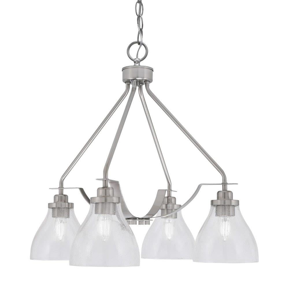 Toltec Lighting 2604-Bn-4760 Odyssey - 3 Light Downlight Chandelier-22.25 Inches Tall And 18 Inches Wide, Finish Color: Brushed Nickel, Glass Color: Clear Bubble