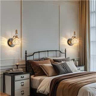 Lbsqj Modern Wall Sconces Set Of Two Black Gold Vintage Indoor Glass Wall Lamp Bathroom Vanity Light Fixture Wall Mounted Room Sconce Wall Lighting
