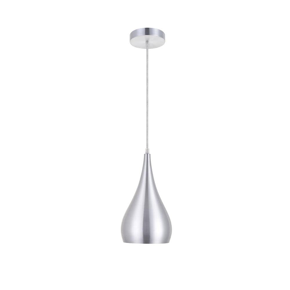 Elegant Lighting Ldpd2001 Nora Single Light 6" Wide Mini Pendant With An Aluminu, Black