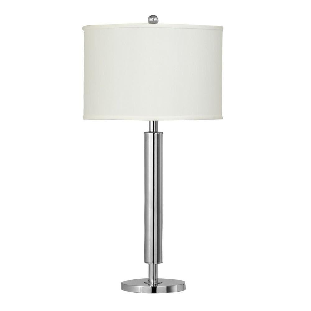 Cal Lighting La-2004Ns-1Rch Transitional Two Light Table Lamp From Hotel Collection In Chrome Finish, 15.00 Inches, Silver