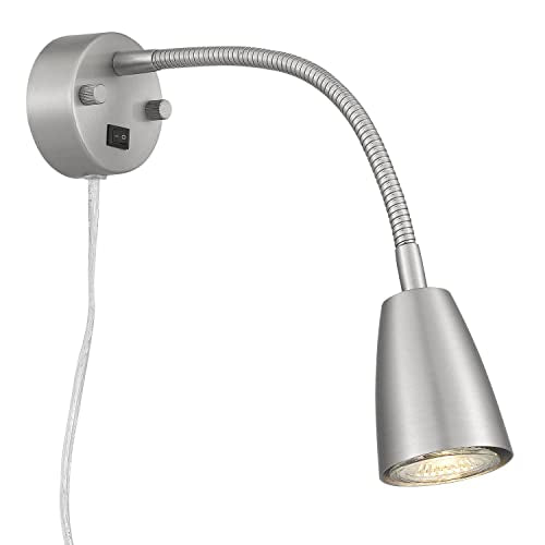 Cal Lighting 14.25" Height Brushed Steel Metal Wall Lamp