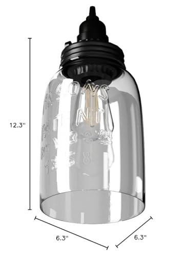 Colonial Tin Works Half Gallon Mason Jar Pendant Lamp Rustic Brown Black Model 930054