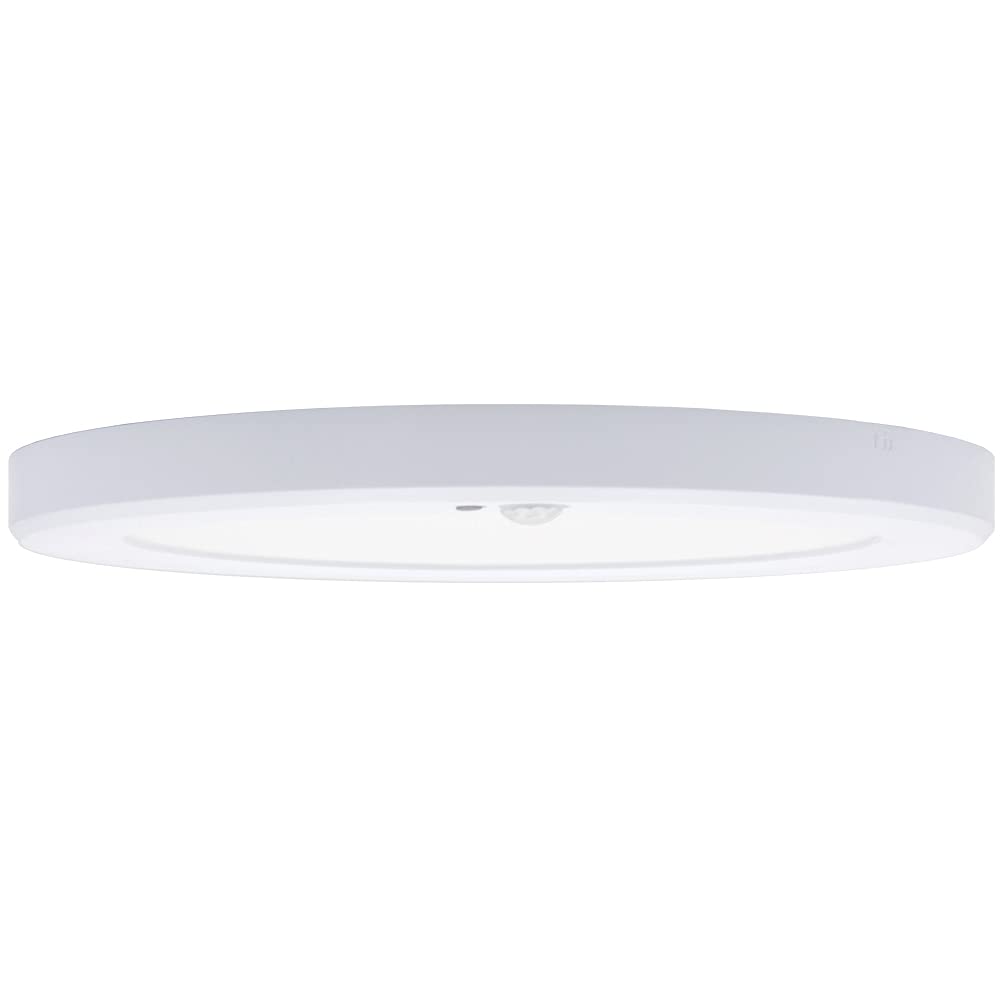 Maxxima 9 In. Round Ceiling Mount Light Fixture - Features Motion Sensor, 1500 Lumens, 3000K Warm White, Automatic Dusk To Dawn