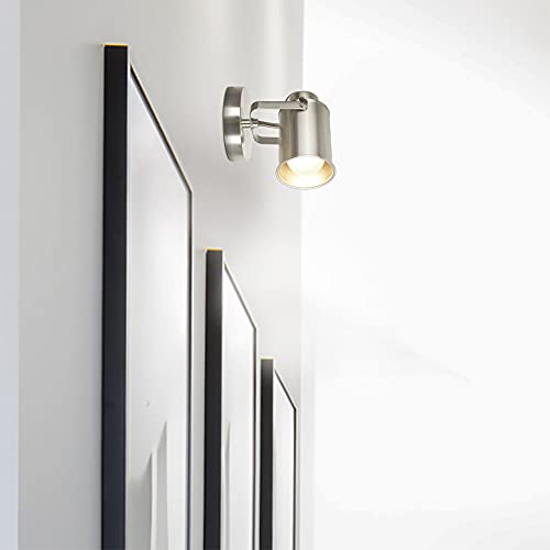 Catalina Lighting Modern Multipurpose Spotlight Desk Or Wall Mount Accent Lamp, 6'', Brushed Nickel, Set Of 2