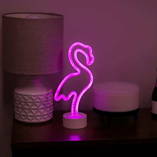 Neon Knight Pink Led Flamingo Light - Stylish Plastic Decor For Home & Parties