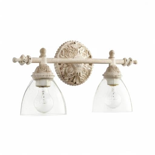 Quorum 5257-2-70 White Transitional Two Light Vanity Fixture, Plastic, 1 Count