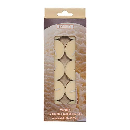 Hosley 120 PCs Bulk Pack Vanilla Fragrance Highly Scented Tea Light Candle. Ideal for Wedding Church Vigil Emergency Lanterns Sp