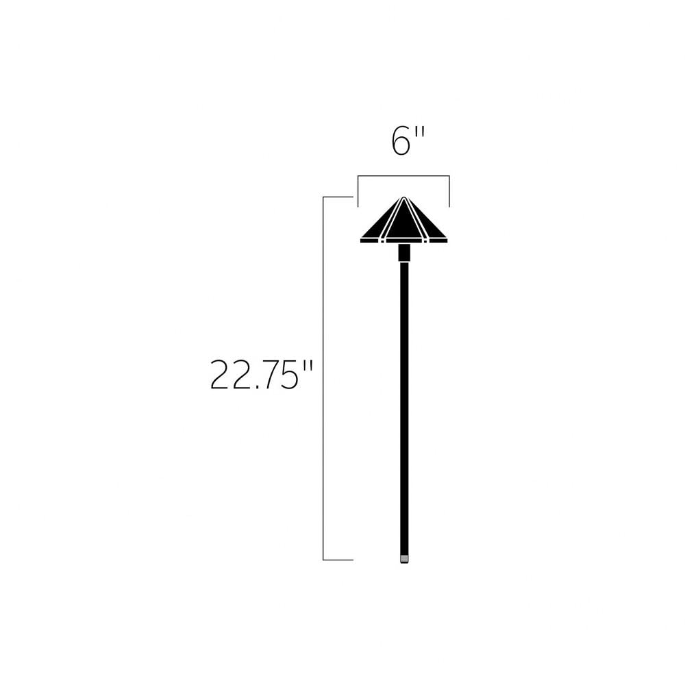 Kichler 15326Azt Six Groove Path & Spread 1-Light 12V, Textured Architectural Bronze