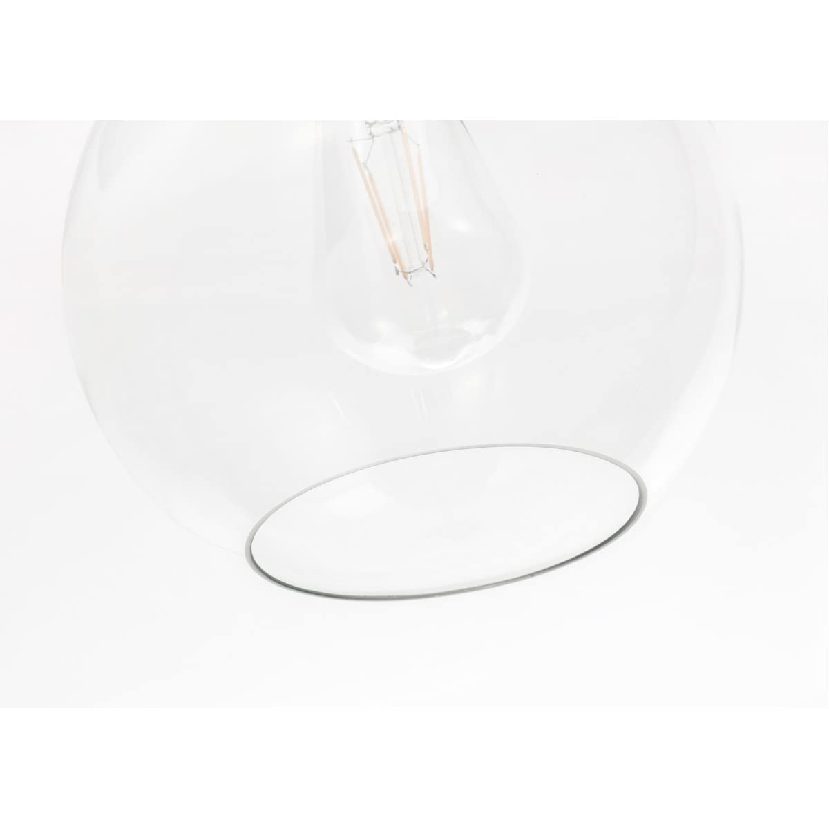 Living District Emett 1-Light Metal Pendant in Black and Clear Glass