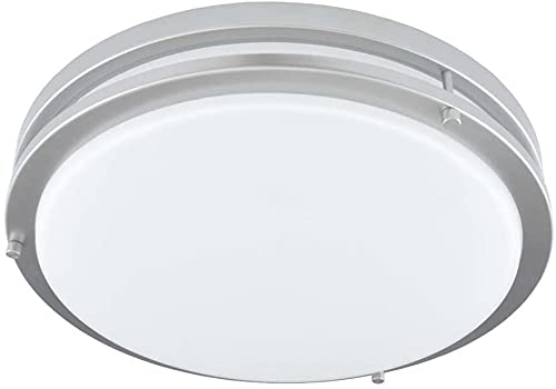 Good Earth Lighting Jordan 14-inch LED Flush Mount - Satin Nickel, Dimmable, 1700 Lumen, 3000K, 50,000 Hour Rated Lamp Life