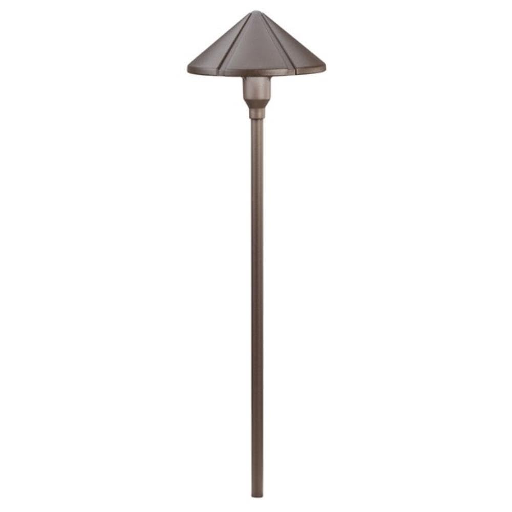 Kichler 15326Azt Six Groove Path & Spread 1-Light 12V, Textured Architectural Bronze