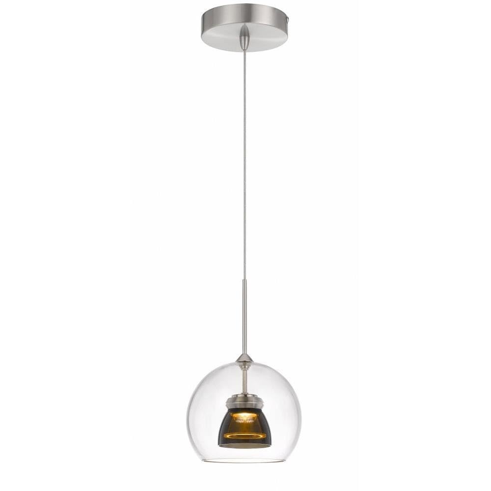 Cal Lighting UP-335-CL-SMOCL Transitional LED Mini Pendant in Pewter, Nickel, Silver Finish,