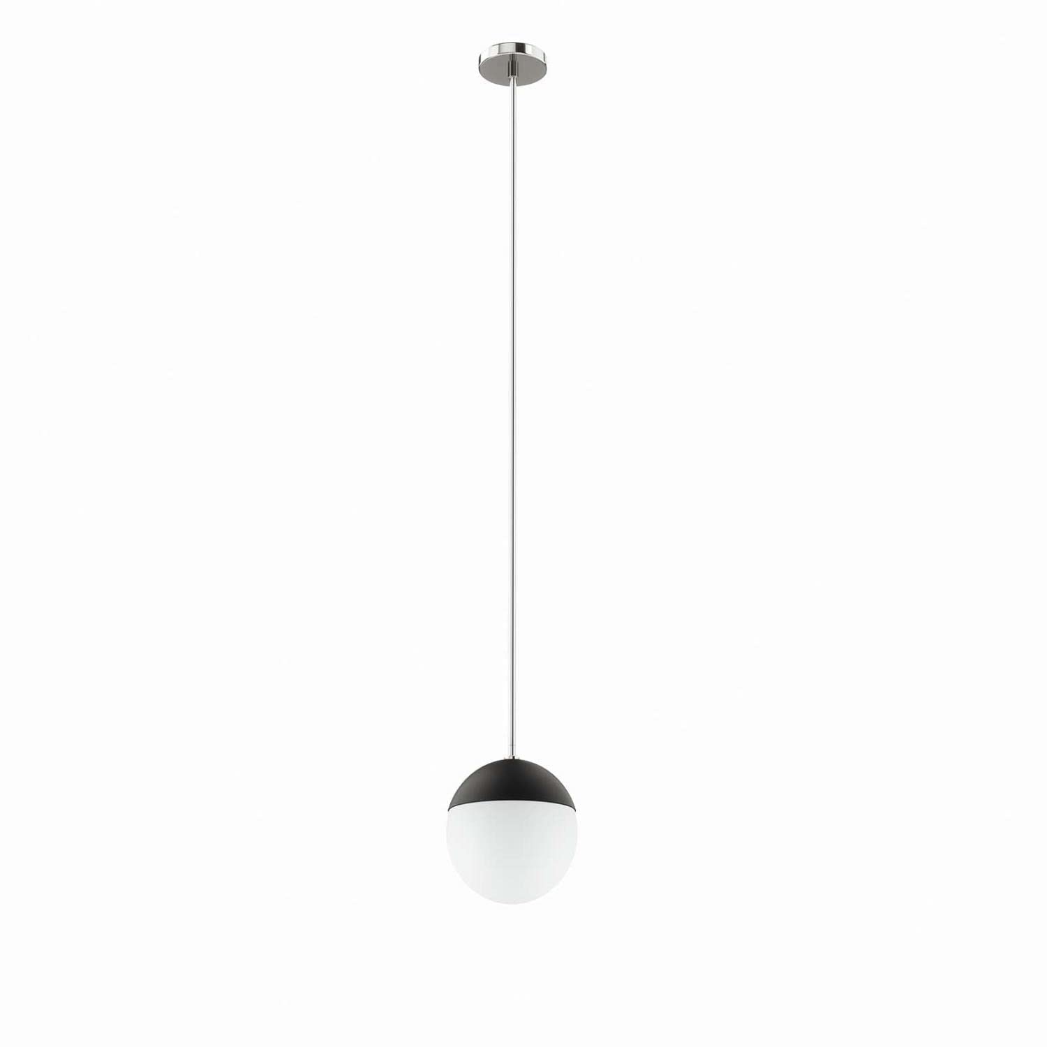 Modway Stellar 1-Light Pendant Light In Opal Polished Nickel, 7 X 7 X 70, Silver