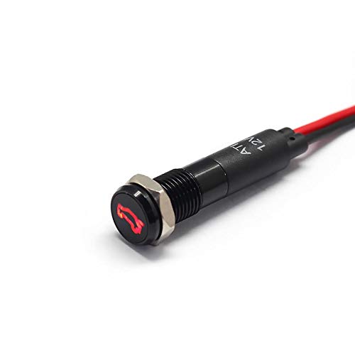 Alpinetech 8Mm Led Metal Signal Indicator Pilot Dash Light - Trunk Open, Black Bezel