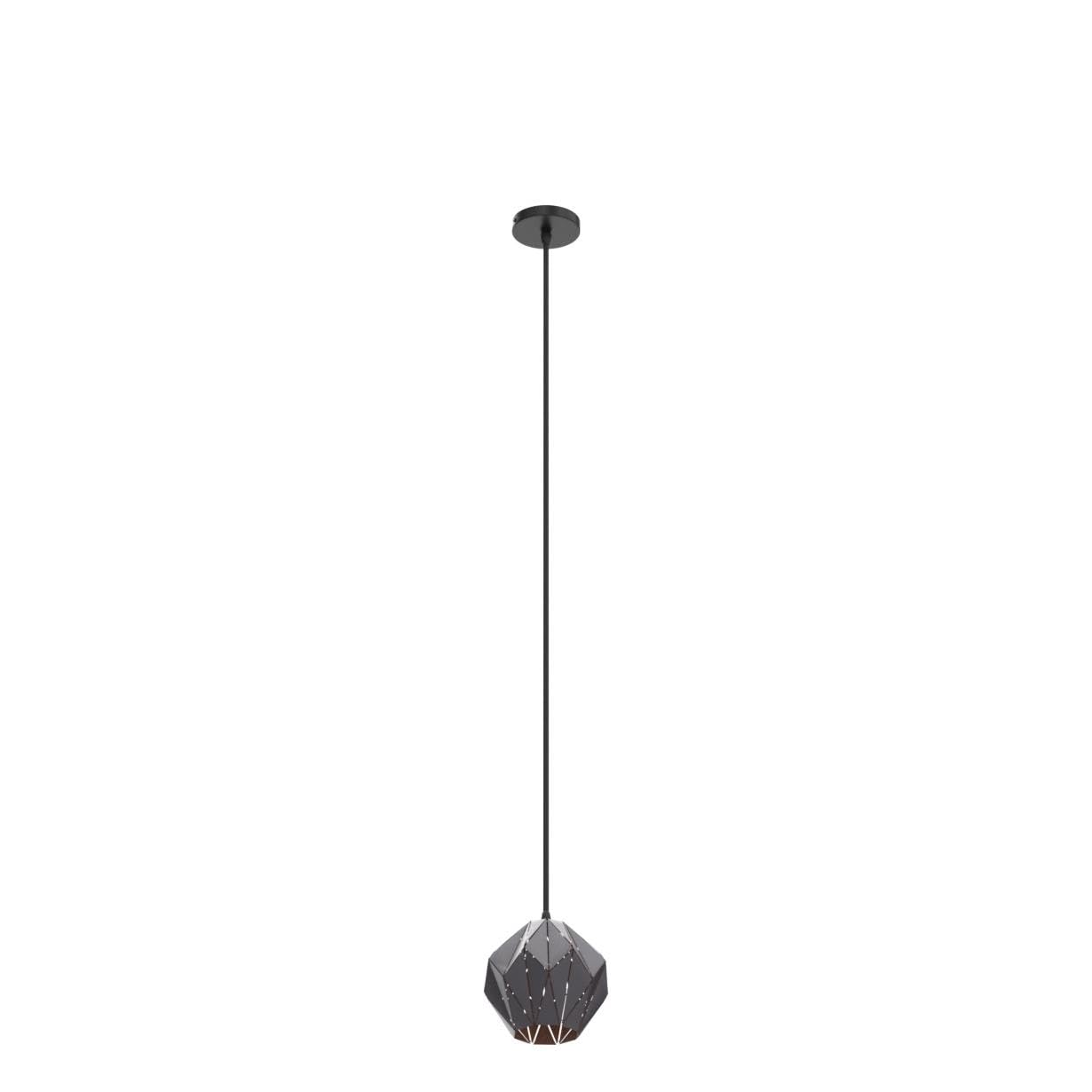 Baunoisk Industrial Vintage Pendant Light, Black Metal, 7.87" Geometric Shade, Retro Farmhouse Ceiling Fixture for Kitchen Island
