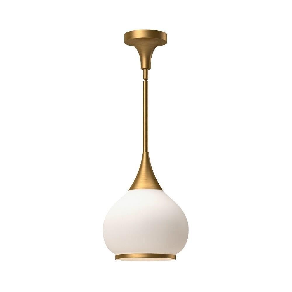 Alora Mood PD524110AGOP Hazel Pendant, Aged Gold/Opal Matte Glass