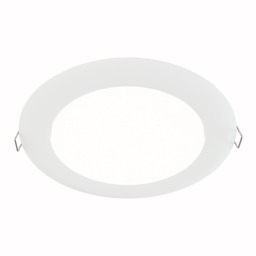 Juno Led Recessed Lights 6 Inch Round Wafer Downlight  5-In-1 Switchable White Color Temperature  120 Volts  6-Inch Ultra-Thin Flat Trim  Matte White  4-Pack (Wf6 Sww5 90Cri Mw Cp4 M2)