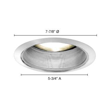 Jesco Lighting Tm608Bkwh 6-Inch Aperture Line Voltage Trim Recessed Light, Step Baffled Trim, Black Finish With White Trim