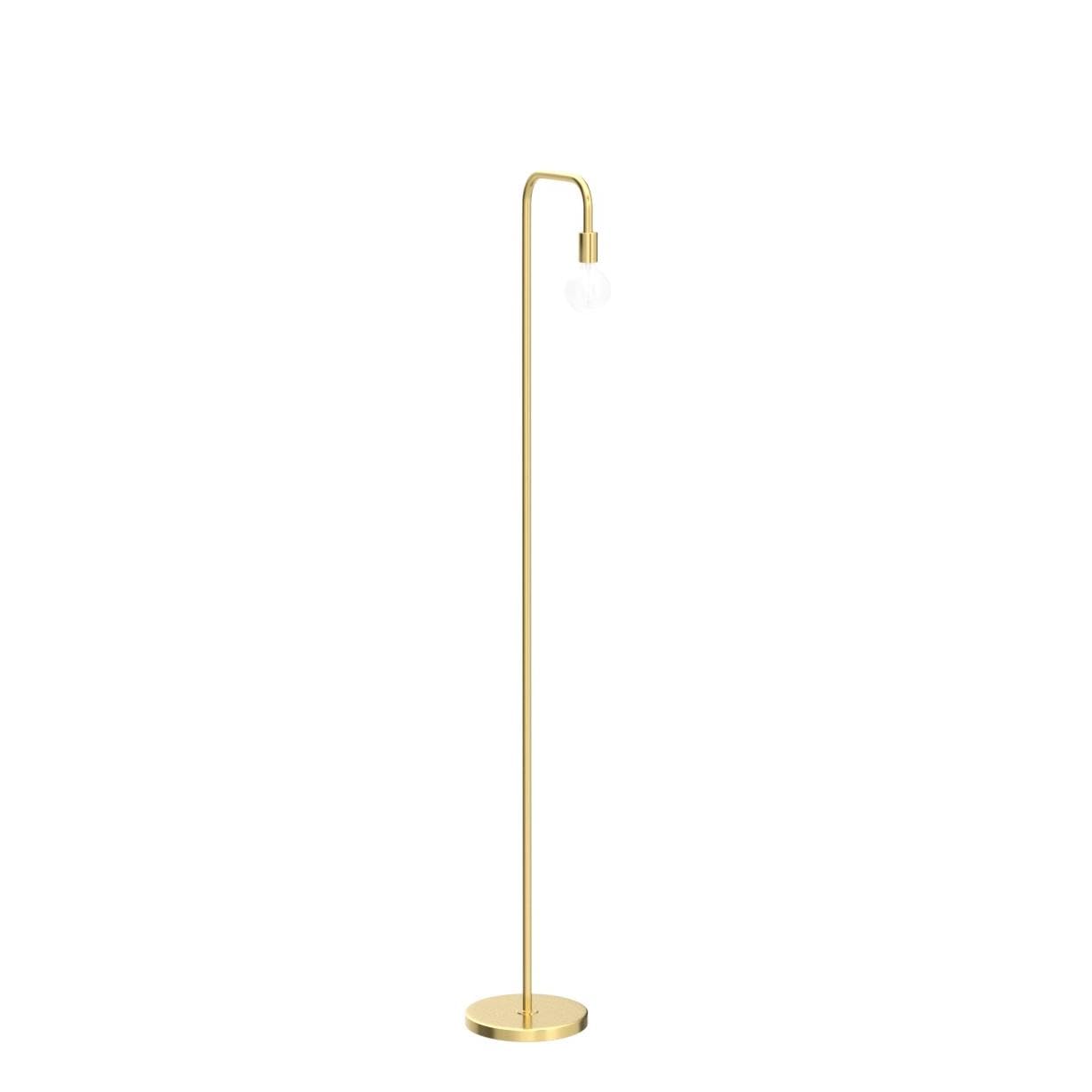 Globe Electric 67068 Holden 70" Floor Lamp, Matte Brass, Metal, Shadeless, In-Line On/Off Foot Switch