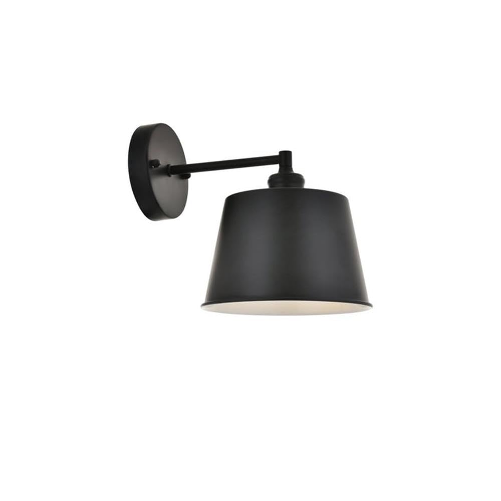 Living District NOTA 1-Light Mid-Century Metal Wall Sconce in Black