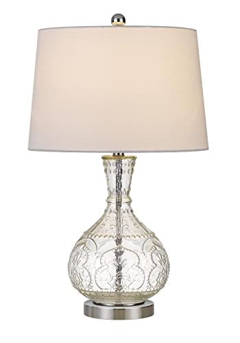 Cal Lighting Bo-2916Tb Transitional One Light Table Lamp From Nador Collection In Pewter, Nickel, Silver Finish, 16.00 Inches