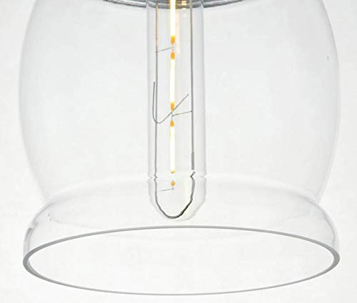 Elegant Lighting Kenna Chrome Pendant Light - Clear Glass, Modern Iron Design