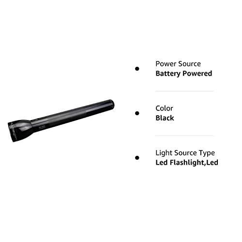 MagLite ML300L 4D LED Flashlight - Long-Running, Aluminum, Black, Model 150-000-569