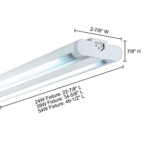 Jesco Lighting Sg5Atho-39/41-W Sleek Plus Twin Adjustable Grounded 39-Watt High Output T5 Light Fixture, 4100K Color, White Finish