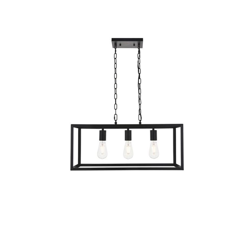 Elegant Lighting Living District Indoor Modern Home Decorative Bright Ceiling Resolute 3 Light Black Pendant