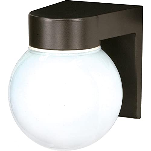Nuvo Lighting Sf77/141 Utility Fixture Die Cast Aluminum Durable Outdoor Wall Mount Porch And Patio Light With White Glass Globe